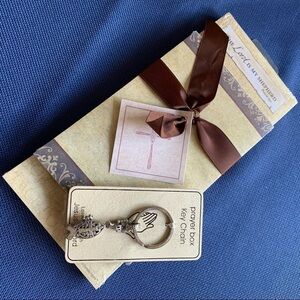 3 piece keychain notepads stationery gift set silver prayer box locket
